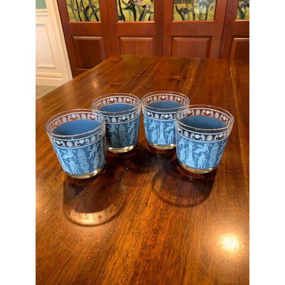Vintage Jeanette Hellenic Jasperware Lowball Scotch Glasses. - Picture 15 of 15